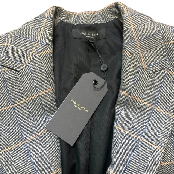 NWT Rag & Bone Wool Blazer Annie Plaid Gray Check Sz S Academia Boardroom $650 - Picture 5 of 16